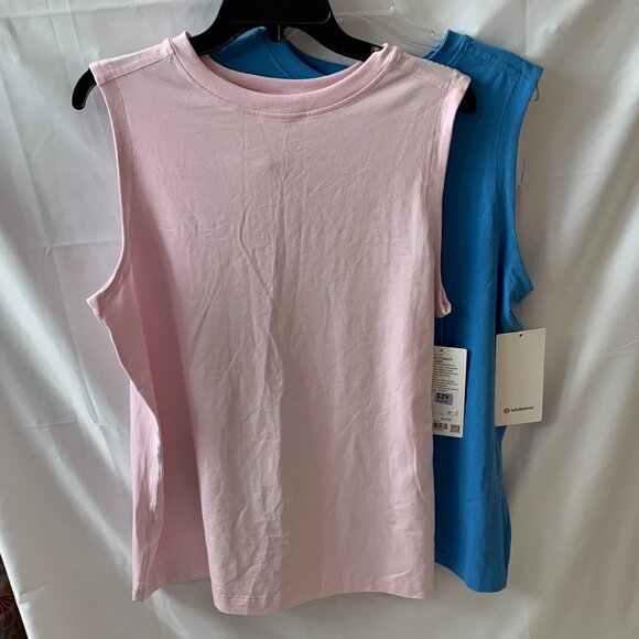 LULULEMON All Yours Organic Cotton Tank Tops SET (2 PIECES) Sz LARGE - Picture 1 of 6